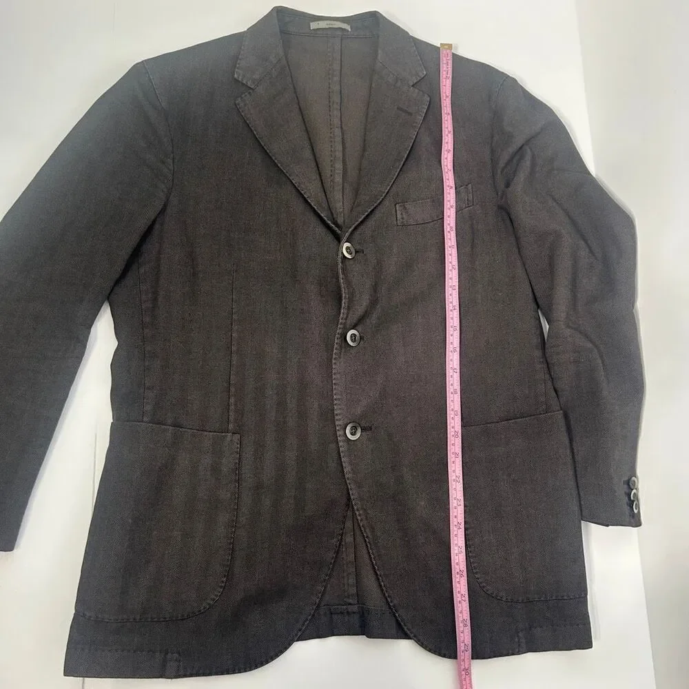 Boglioli Milano COAT Jacket EU52 Herringbone Cotton Blazer